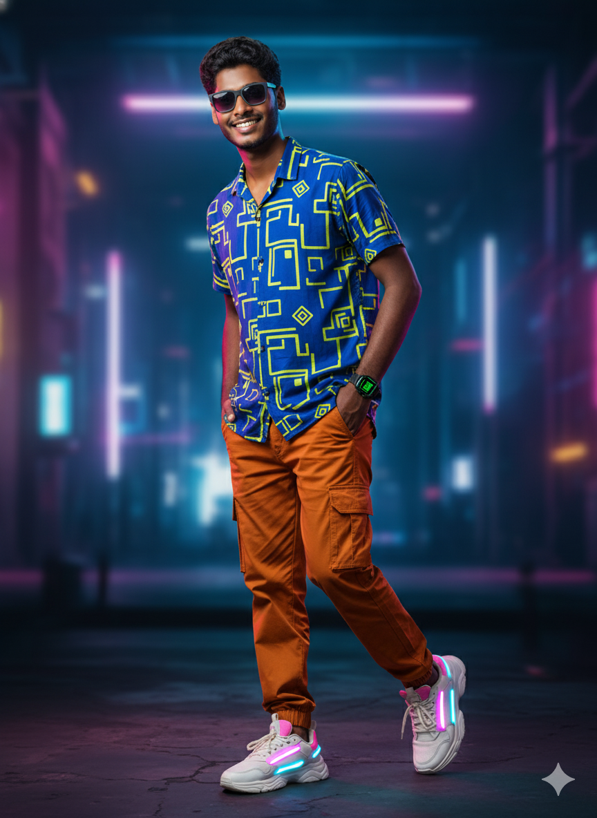 Close-up of iPad Pro mockup with a vibrant gradient wallpaper and red vertical panels.